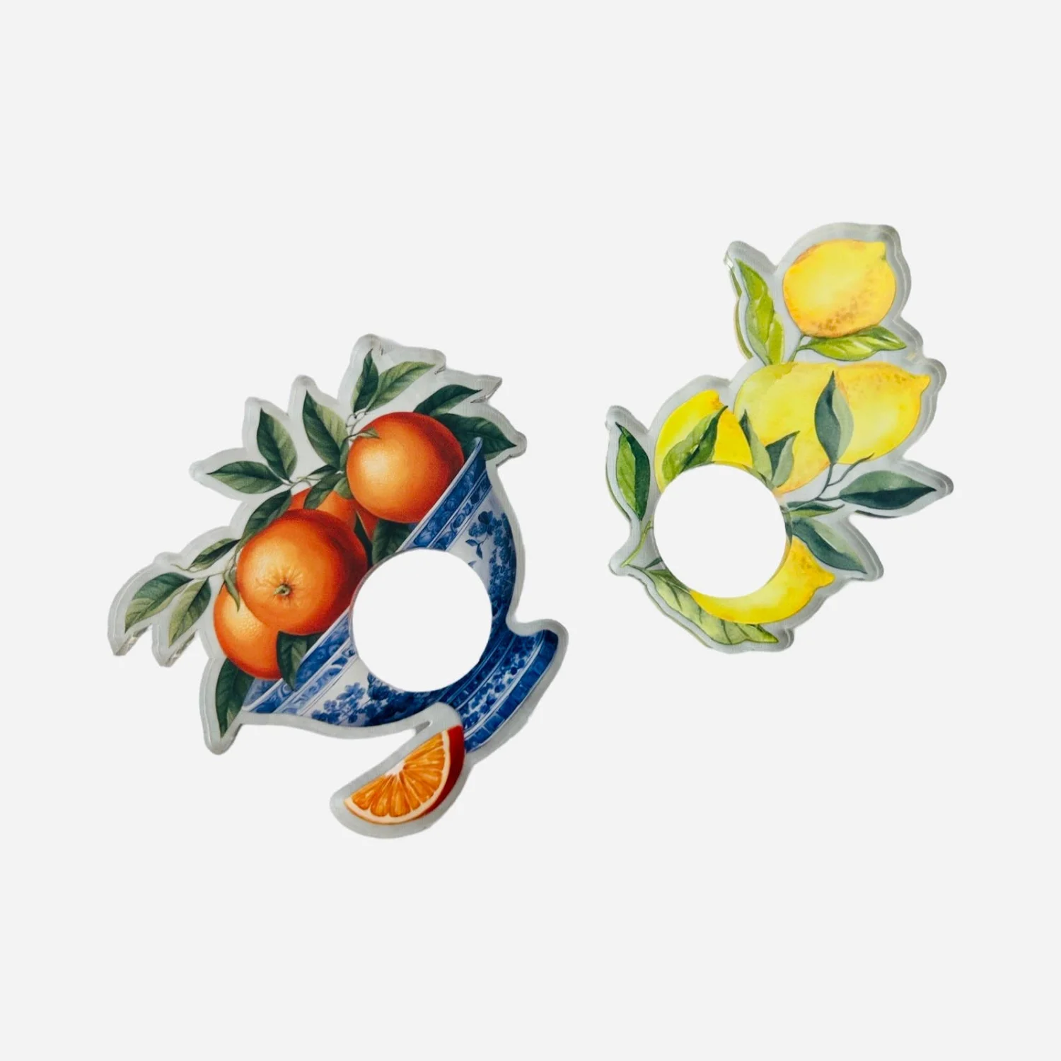 Acrylic Napkin Ring, Mandarin Set of 4 - 6