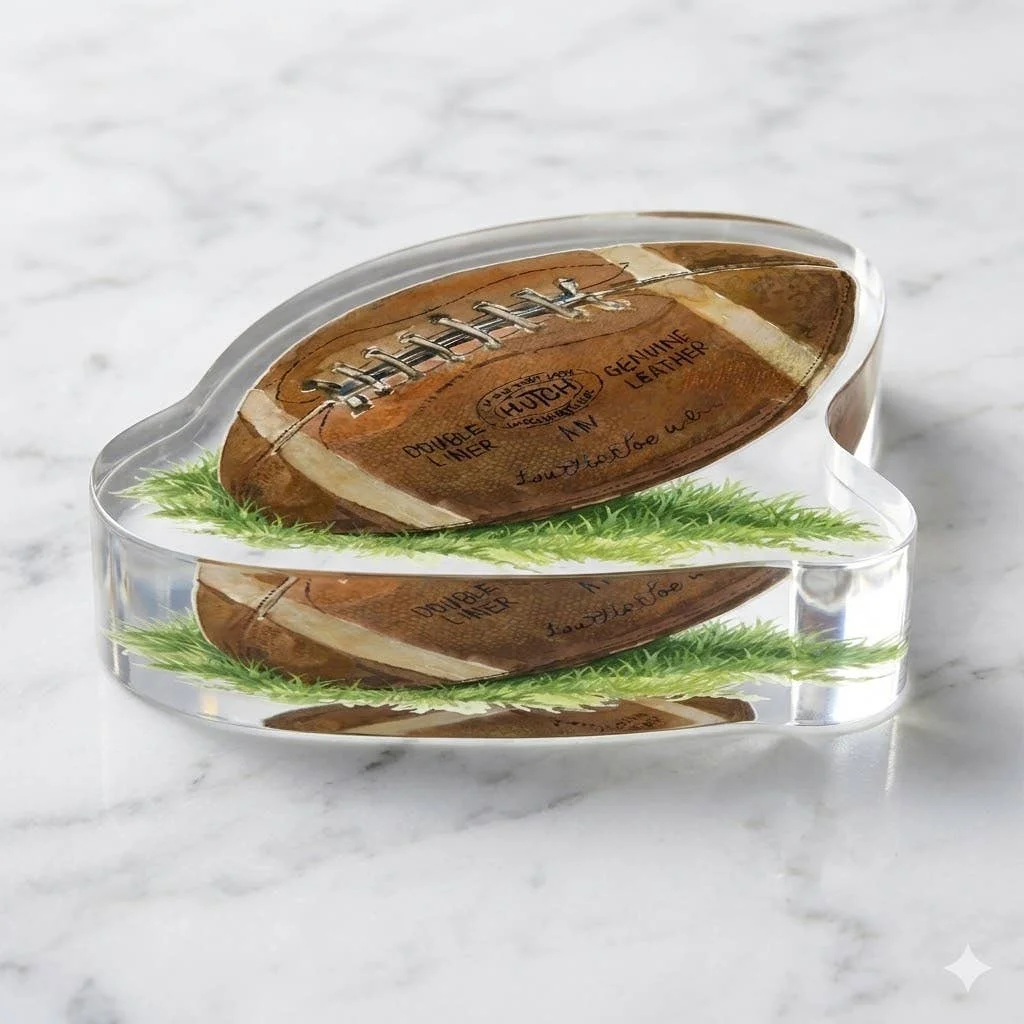 Acrylic Napkin Weight, Football - 2