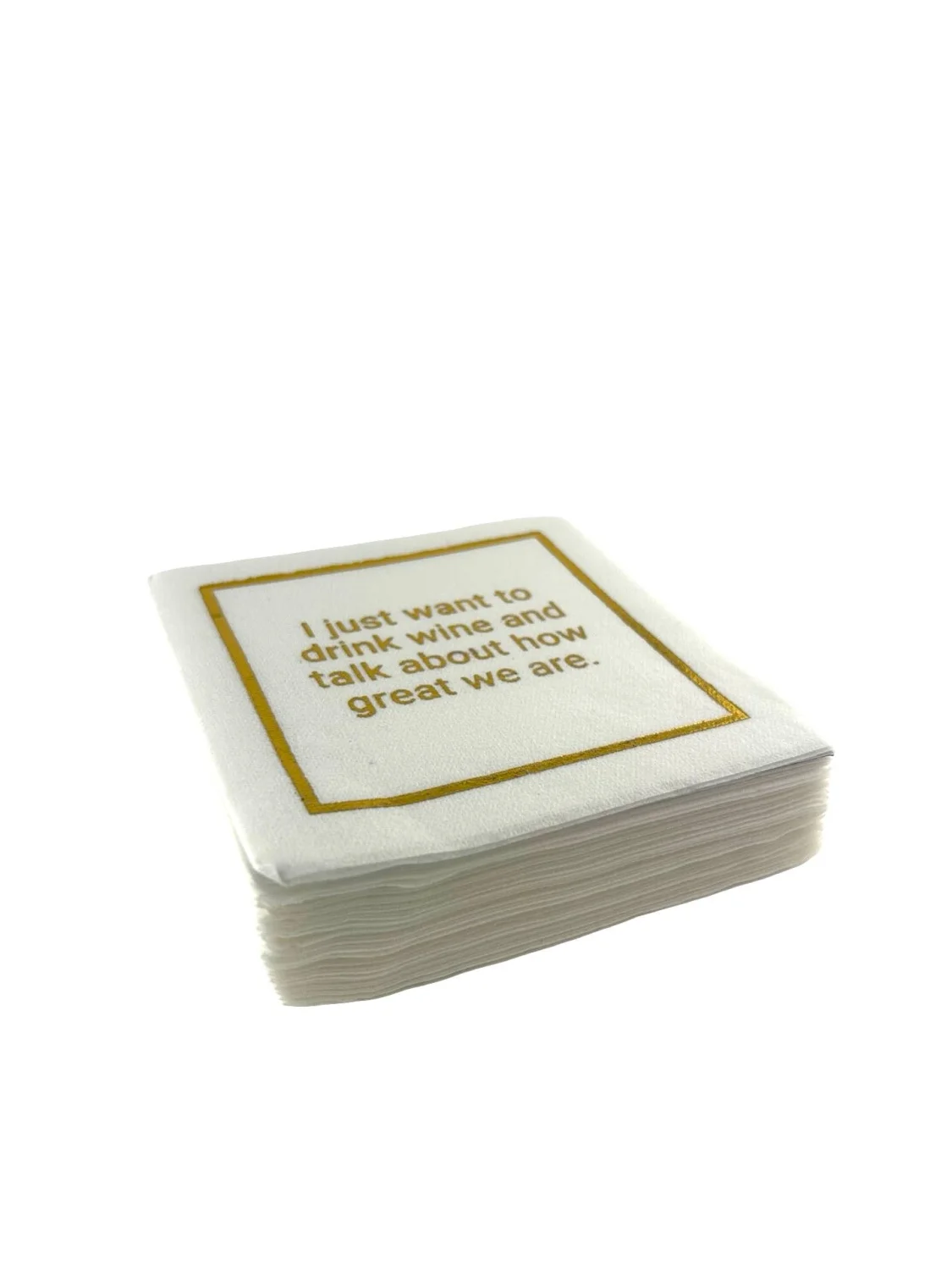Linen-Feel Cocktail Napkins, Want to Drink Wine - 2