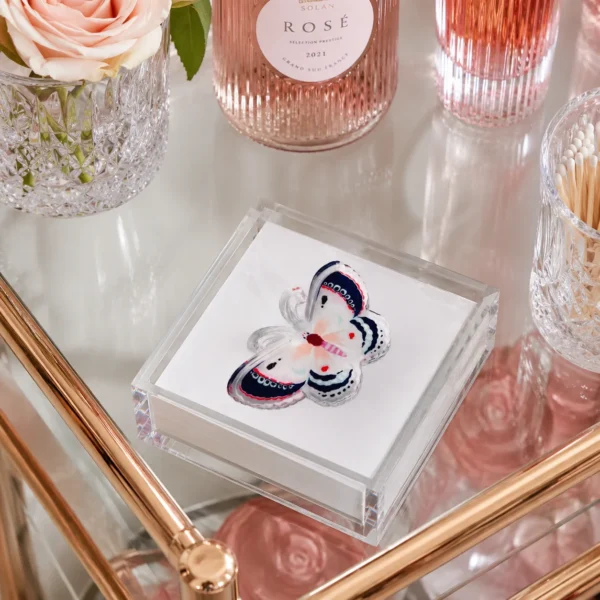 Acrylic Napkin Weight, Pink Butterfly