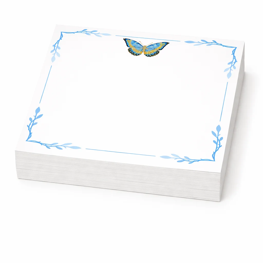Note Paper Refills - Blue Butterfly - 2