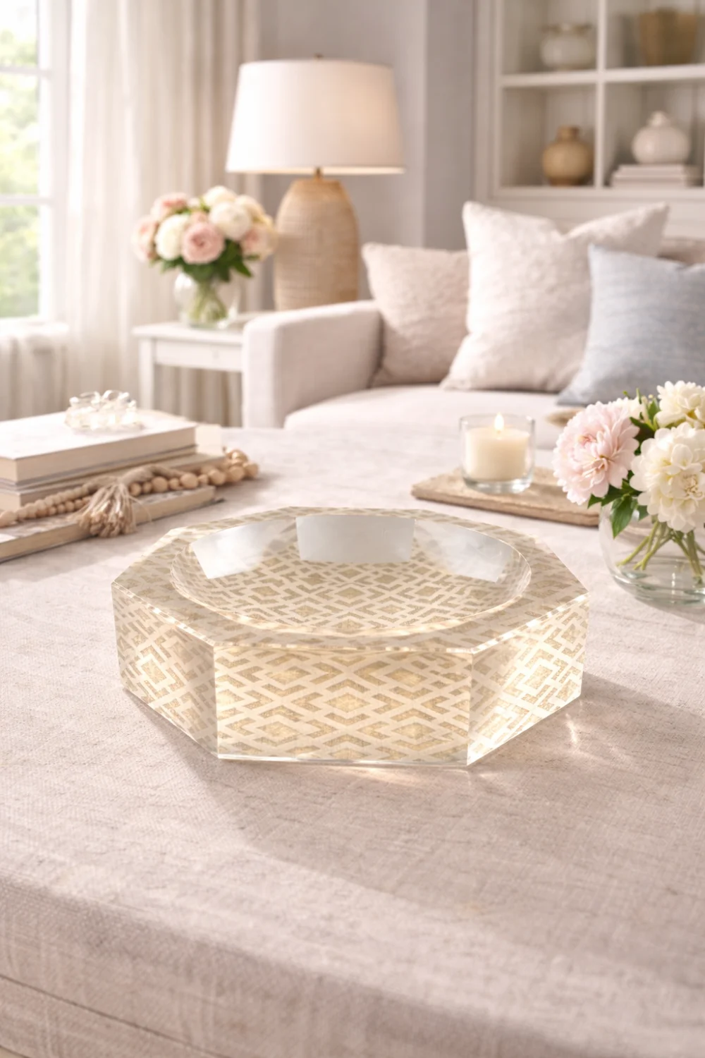 Octagon Acrylic Bowl, Woven - 6