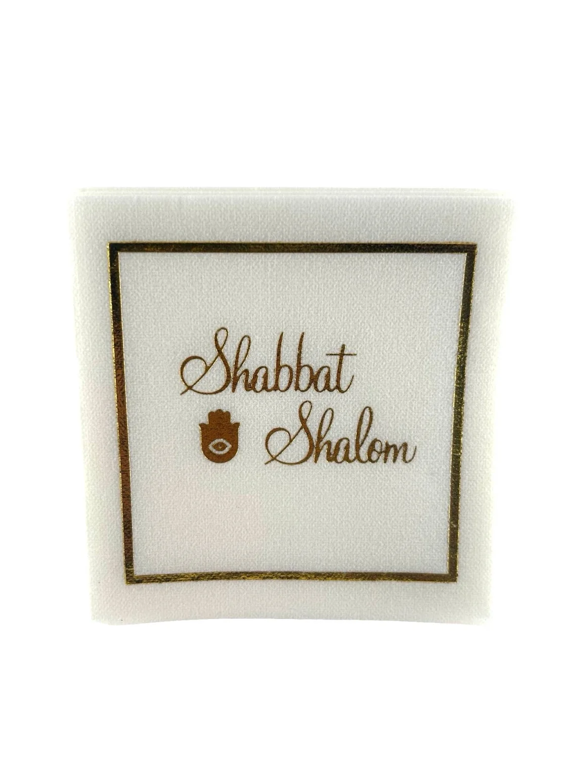 Linen-Feel Cocktail Napkins, Shabbat Shalom - 6