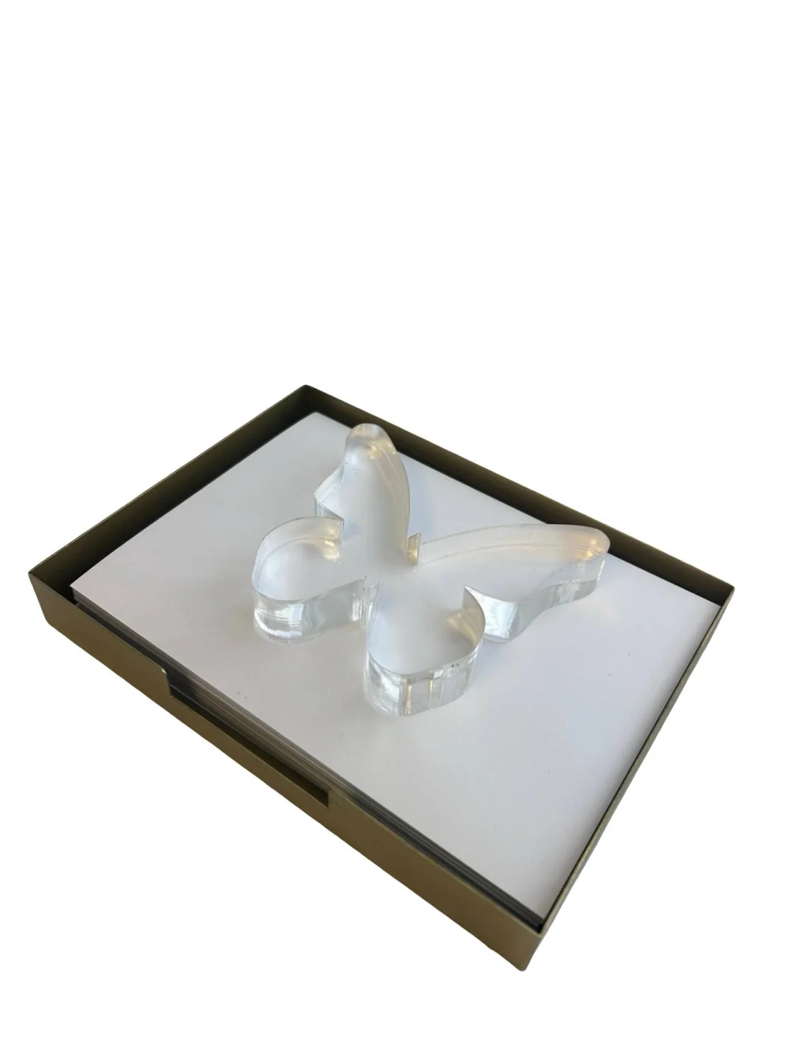 Acrylic Napkin Weight, Clear Butterfly - 3