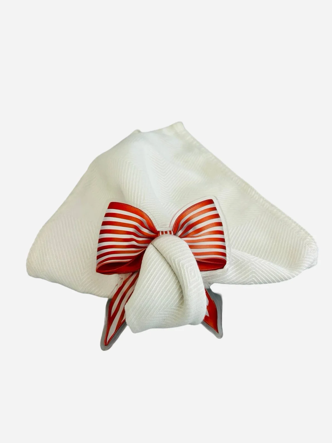 Acrylic Napkin Ring, Orange Bow Set of 4 - 4