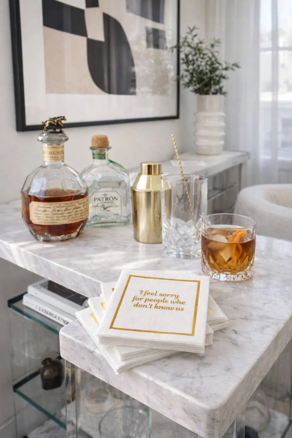 Linen-Feel Cocktail Napkins, Feel Sorry - 3