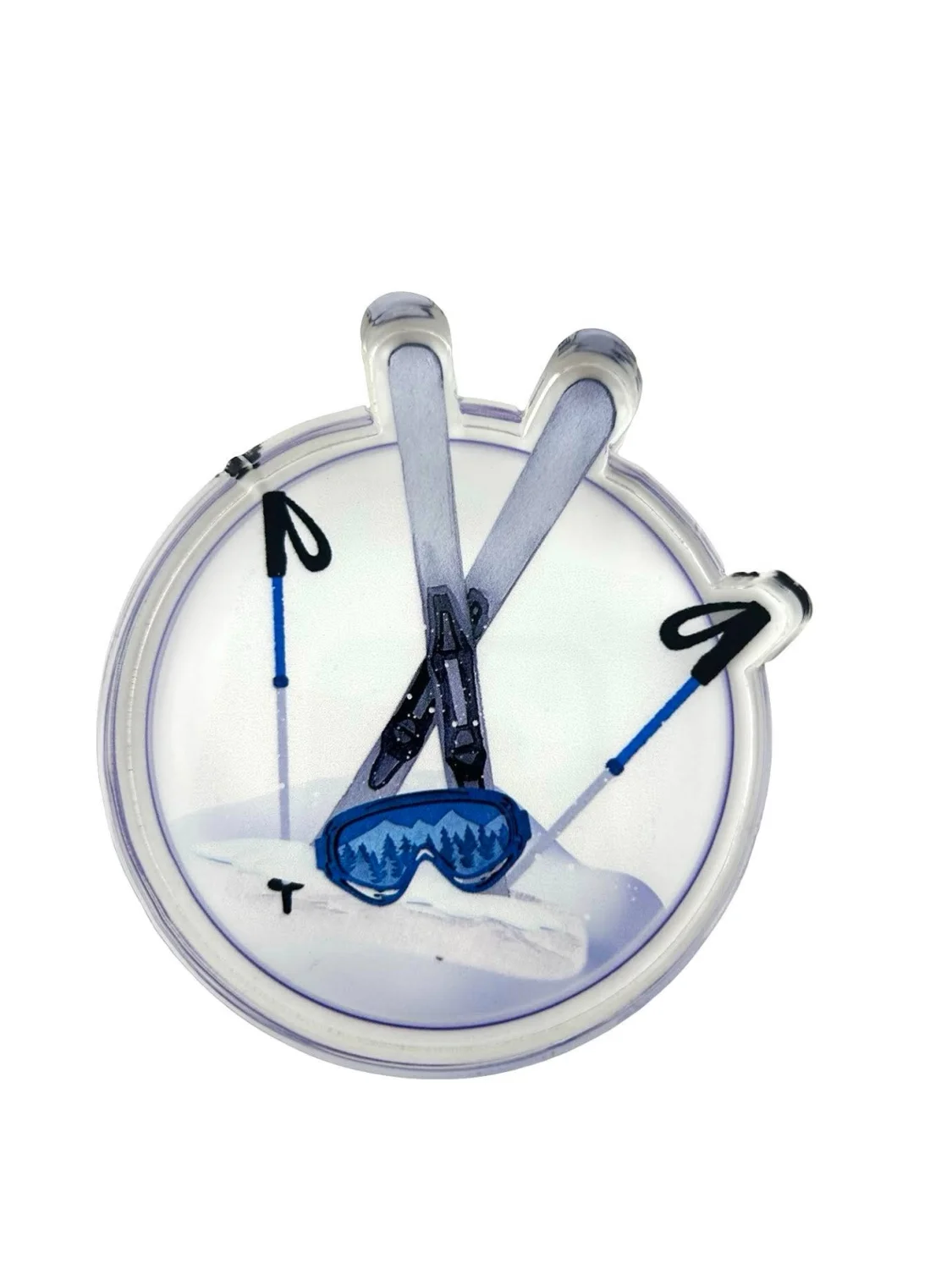 Acrylic Napkin Weight, Ski - 2