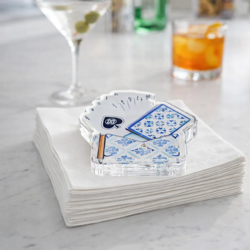 Acrylic Napkin Weight, Card Game