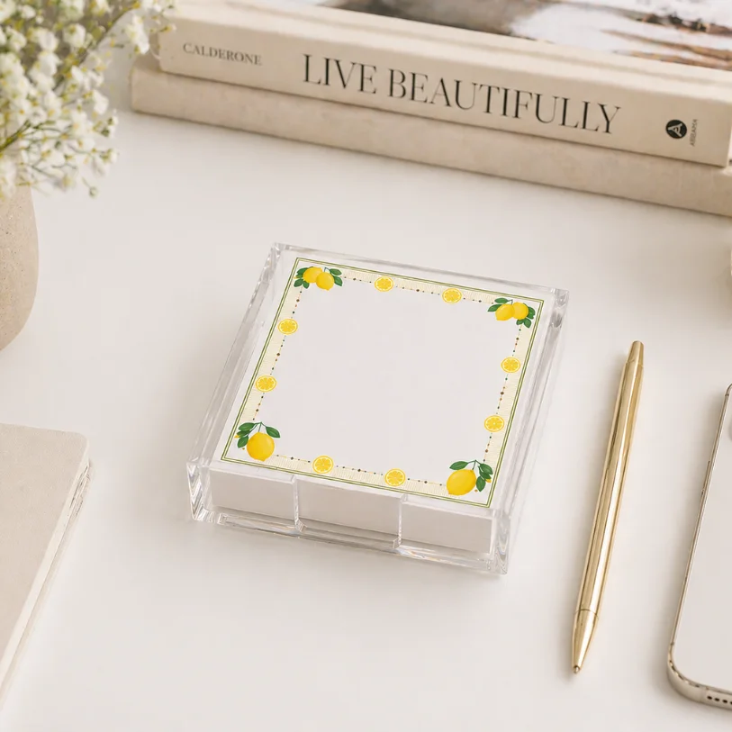 Notepad in Acrylic Holder, Dolce Vita