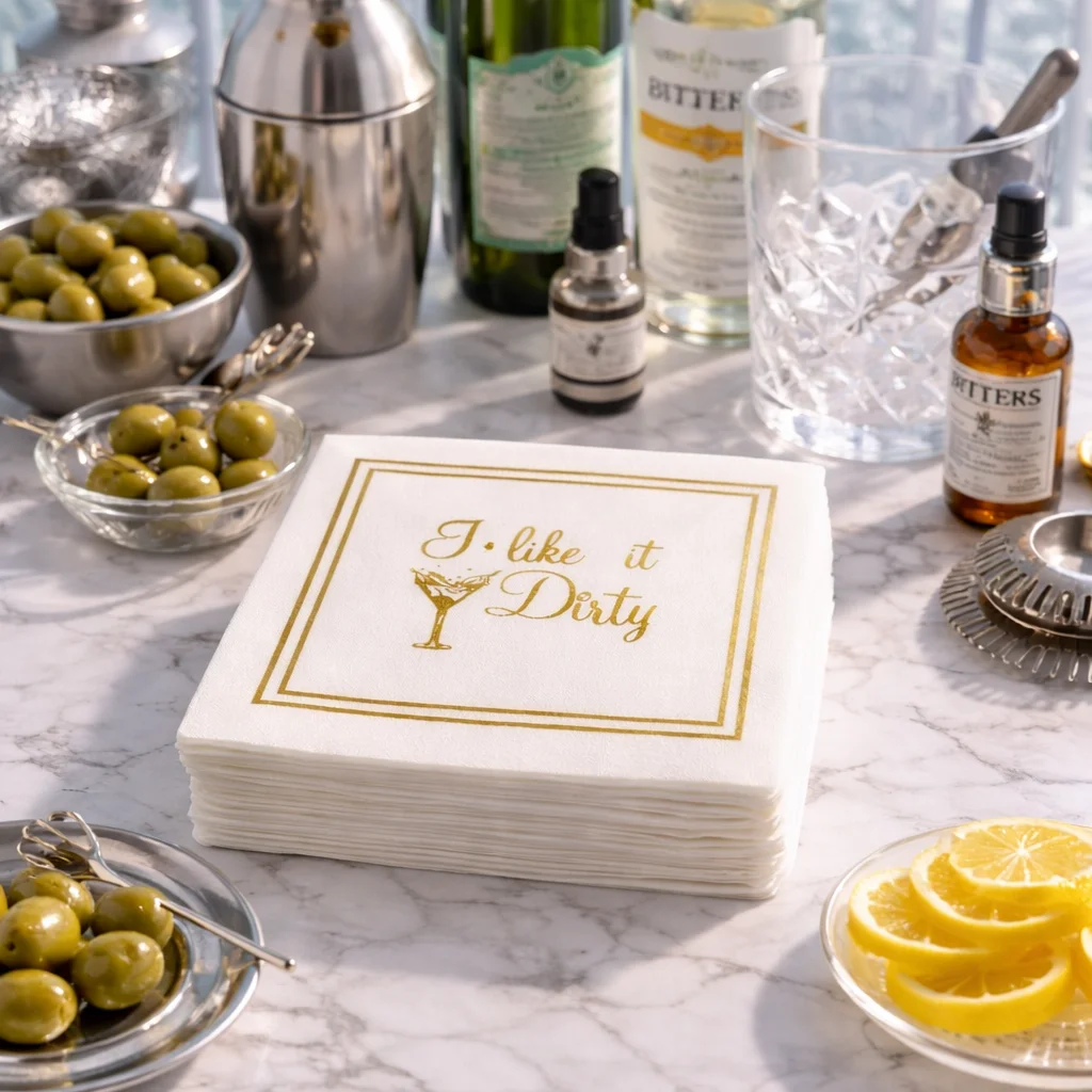 Linen-Feel Cocktail Napkins, Dirty - 4