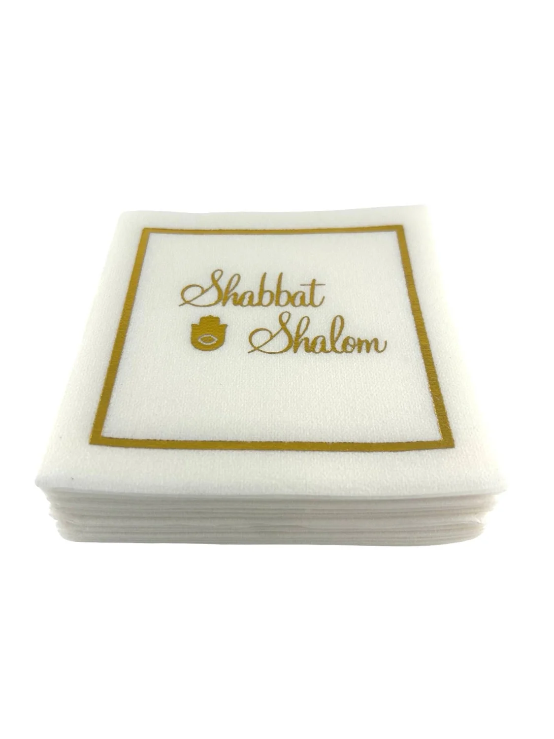 Linen-Feel Cocktail Napkins, Shabbat Shalom - 2