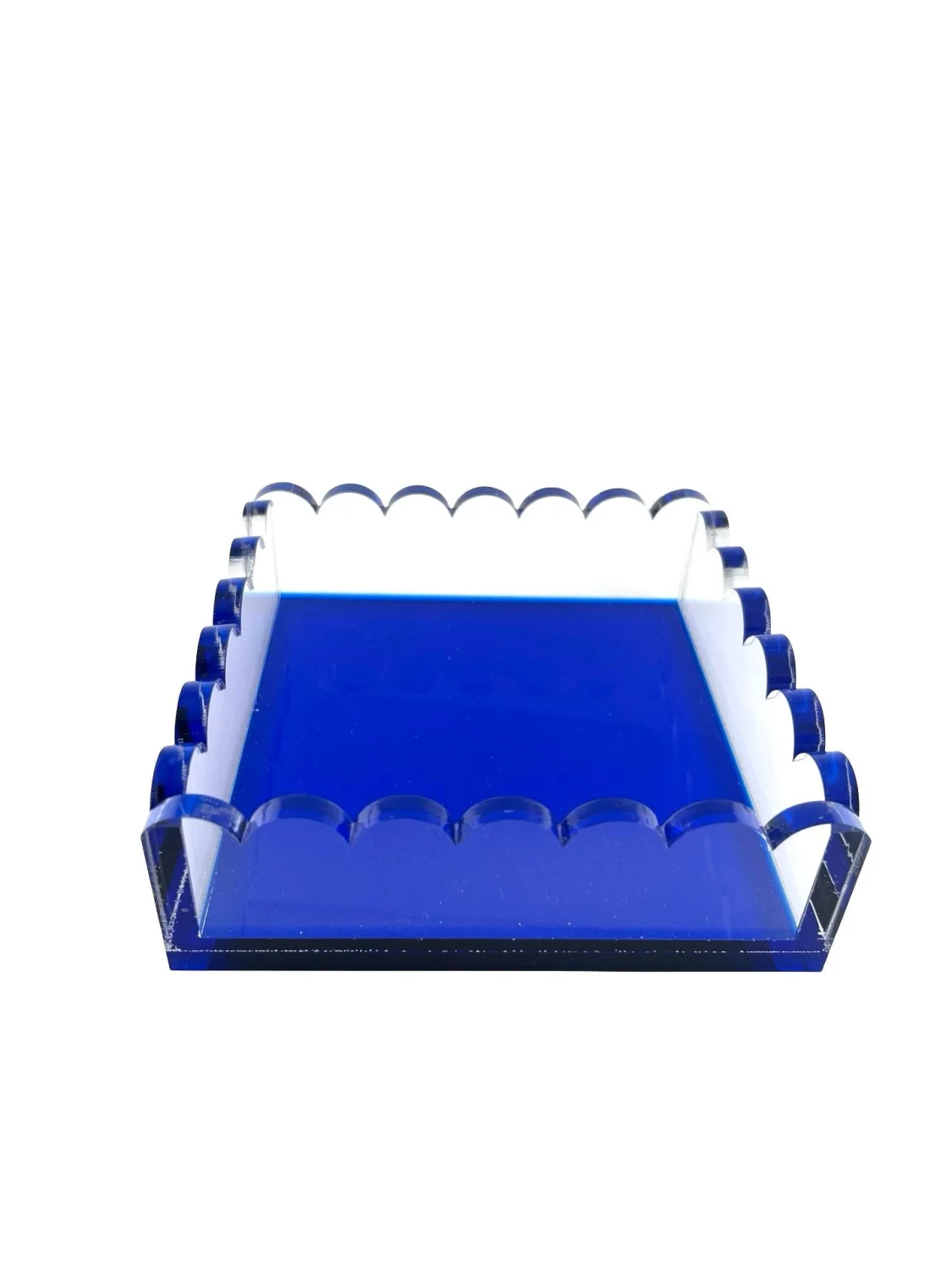 Cocktail Napkin Holder, Scalloped/Indigo - 4