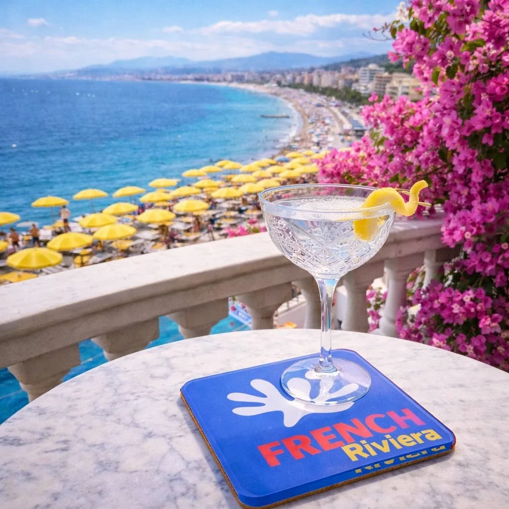 Acrylic Bon Voyage Coaster, French Riviera - 4
