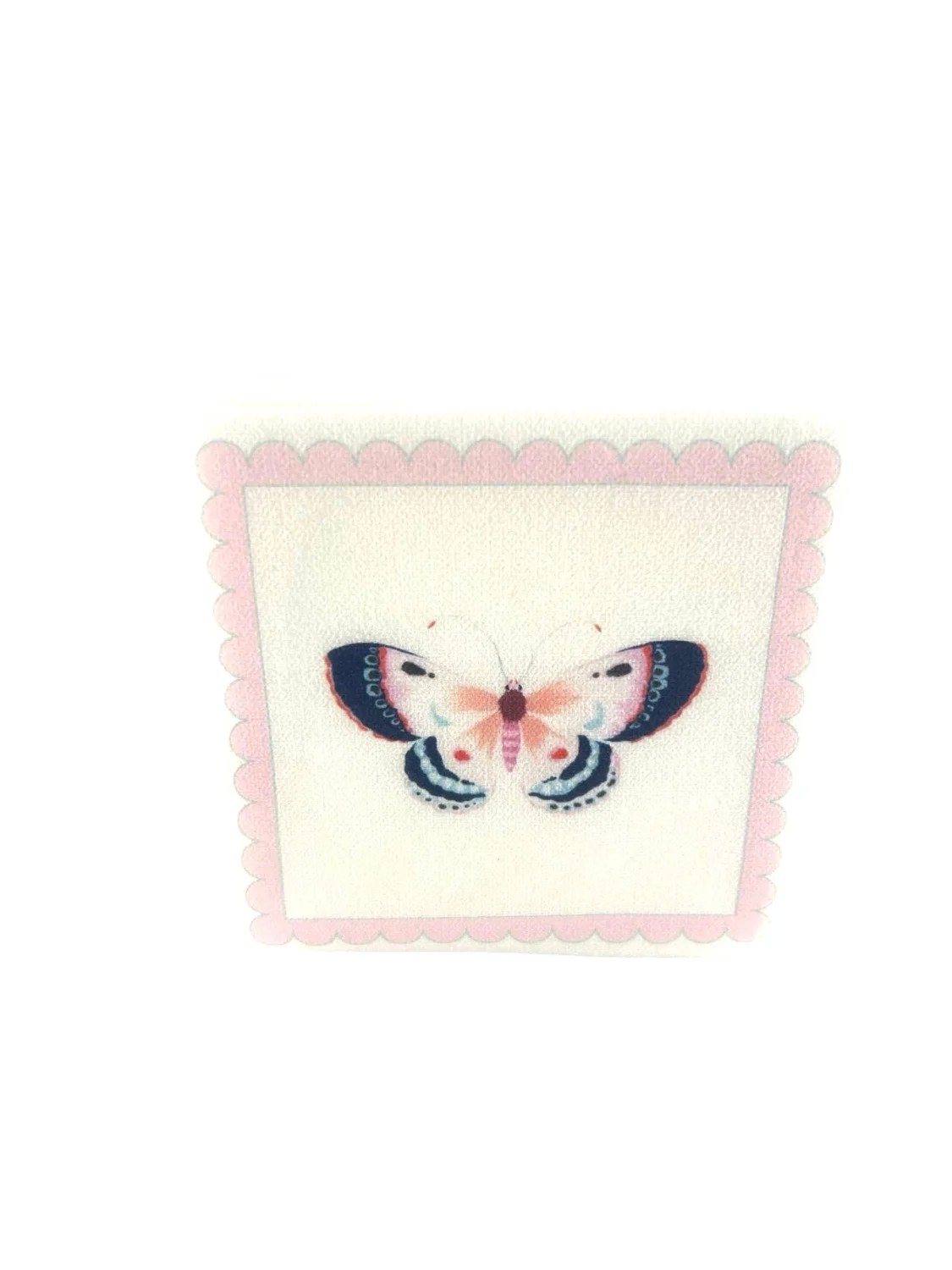 Linen-Feel Cocktail Napkins, Pink Butterfly - 8