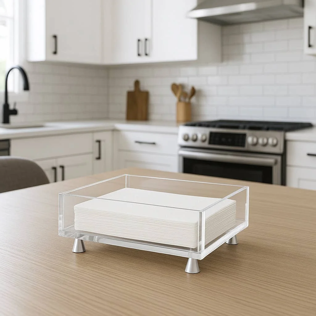 Footed Napkin Holder, Silver - Lunch/Dinner - 3
