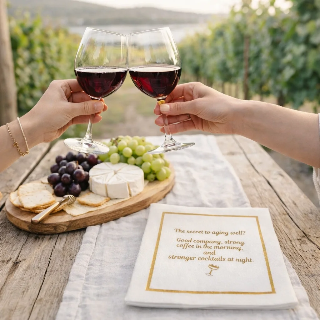 Linen-Feel Cocktail Napkins, Secret to Aging - 4