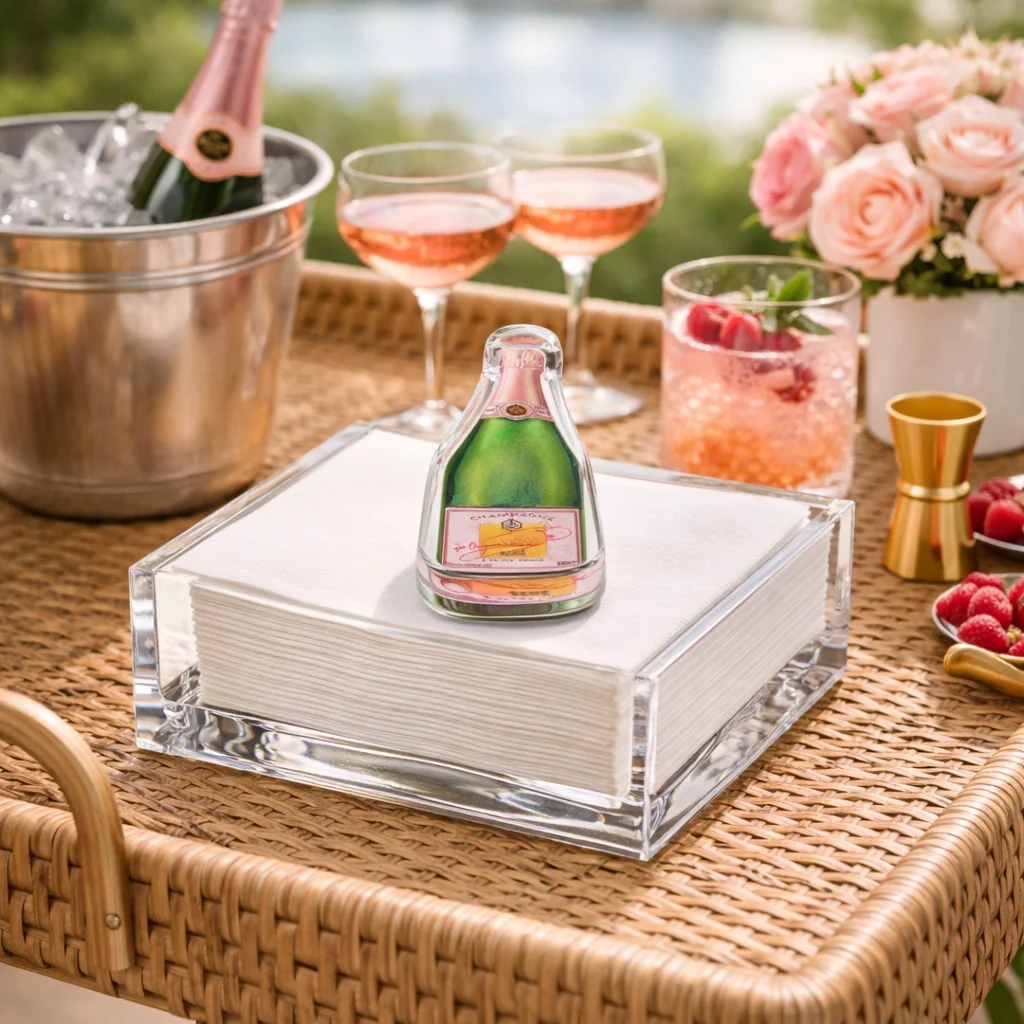 Acrylic Napkin Weight, Bubbles Champagne - 2