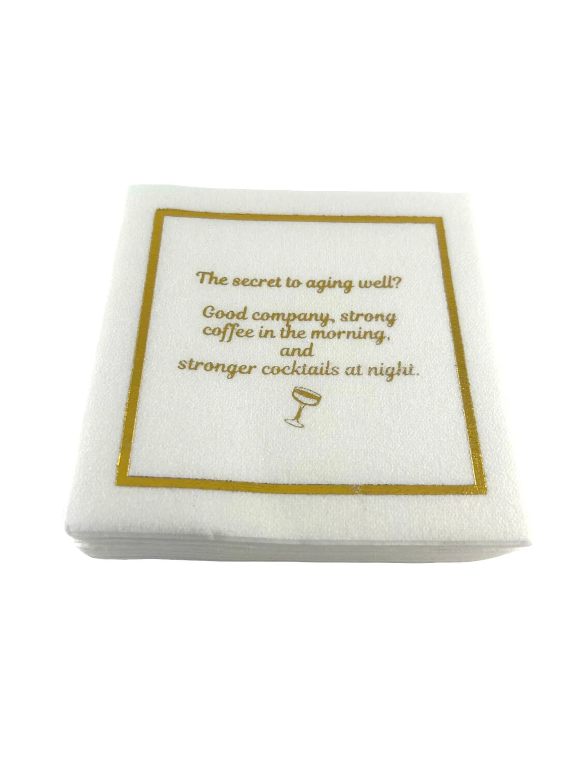 Linen-Feel Cocktail Napkins, Secret to Aging - 2