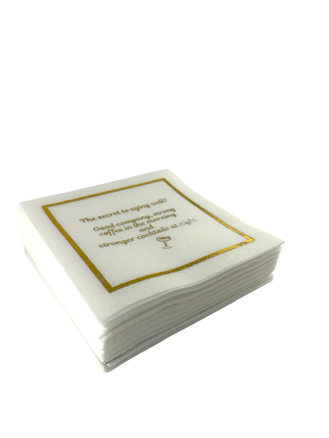 Linen-Feel Cocktail Napkins, Secret to Aging - 7