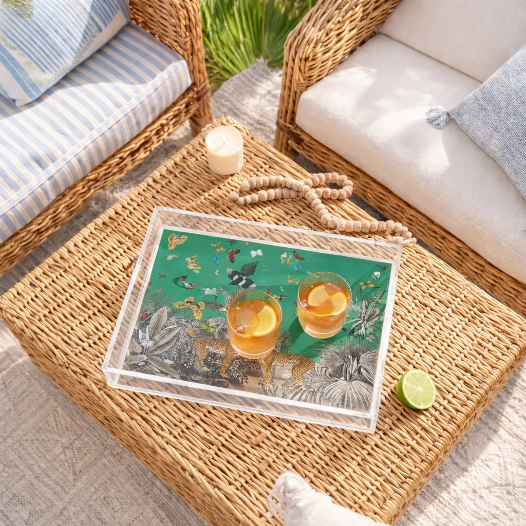 Acrylic Display Tray, Green Jungle Print - 2