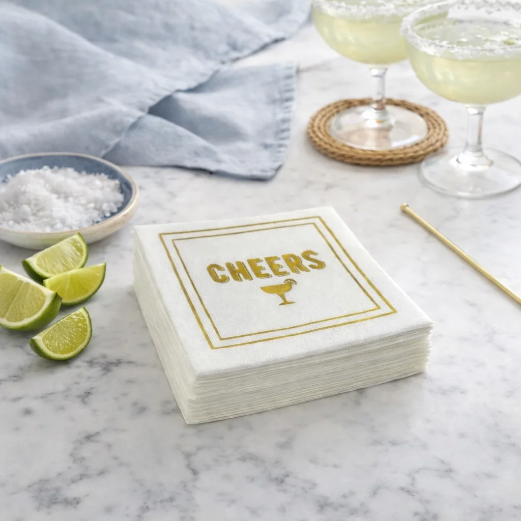 Linen-Feel Cocktail Napkins, Cheers