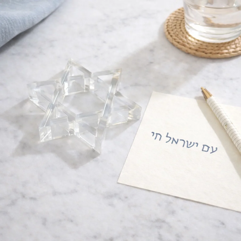 Acrylic Napkin Weight, Clear Star of David - 2
