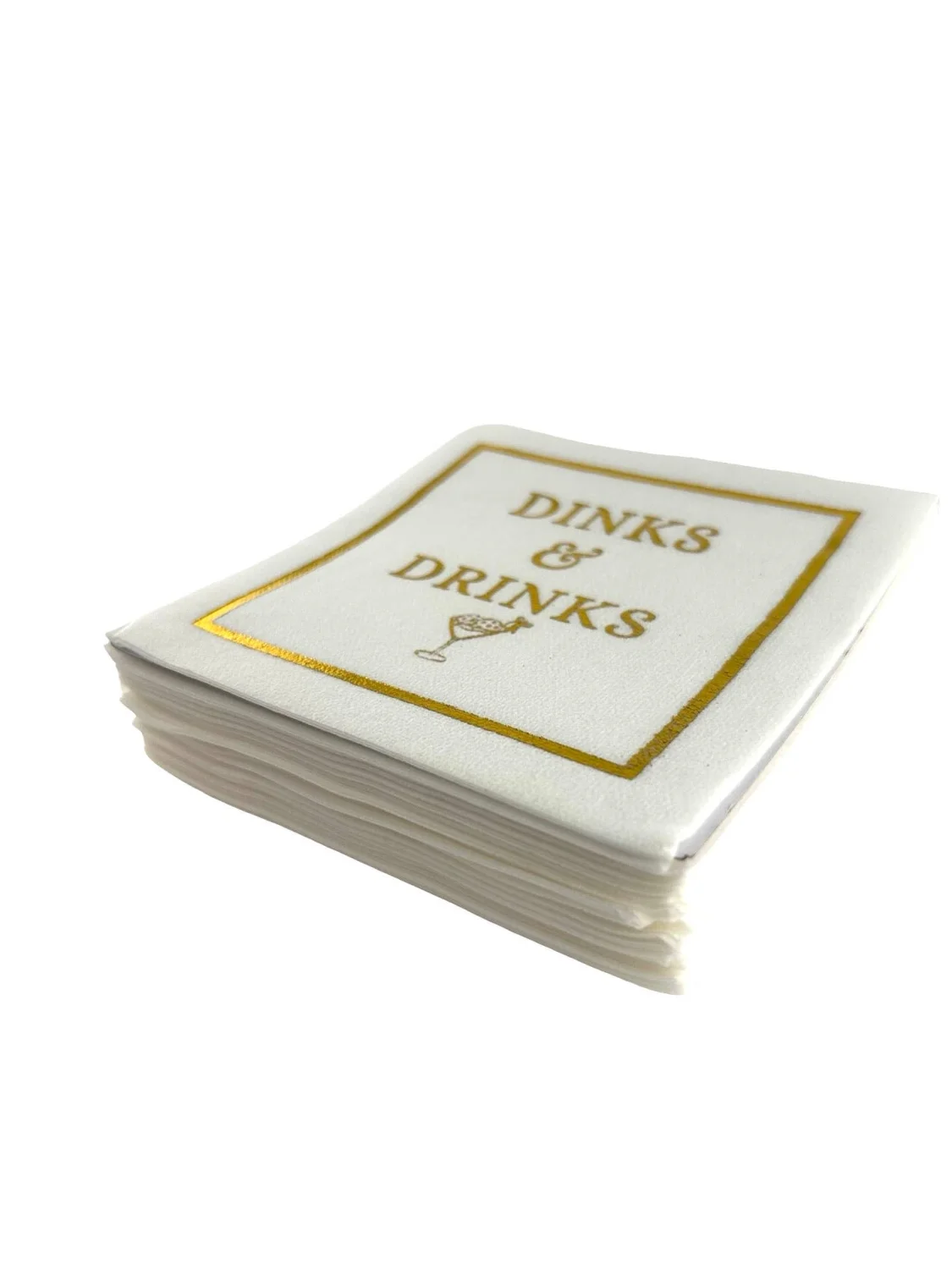 Linen-Feel Cocktail Napkins, Dinks & Drinks - 4