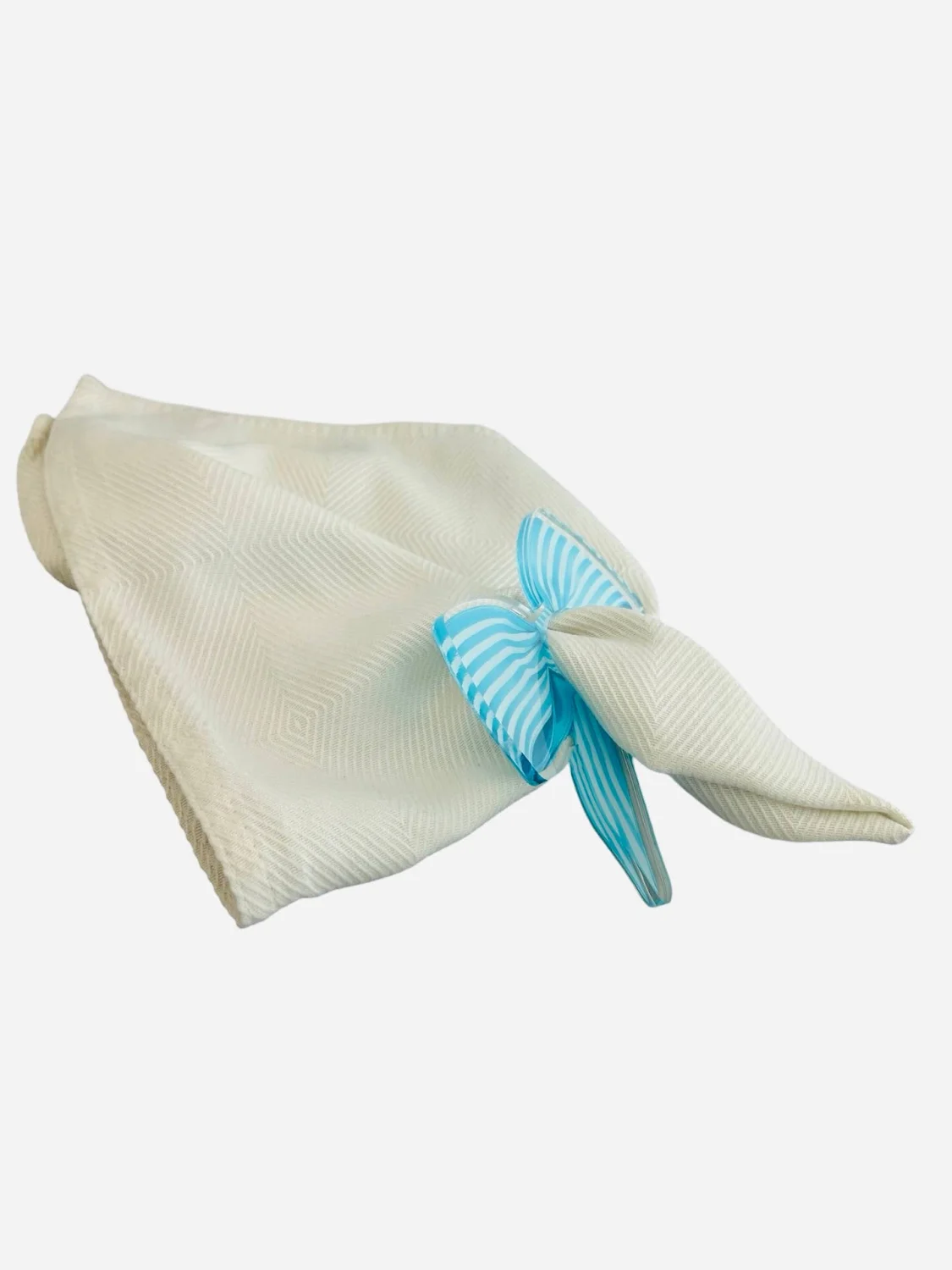 Acrylic Napkin Ring, Blue Bow Set of 4 - 4