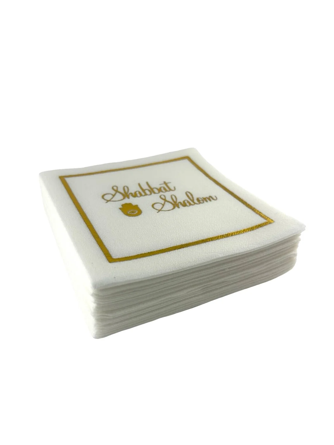 Linen-Feel Cocktail Napkins, Shabbat Shalom - 3