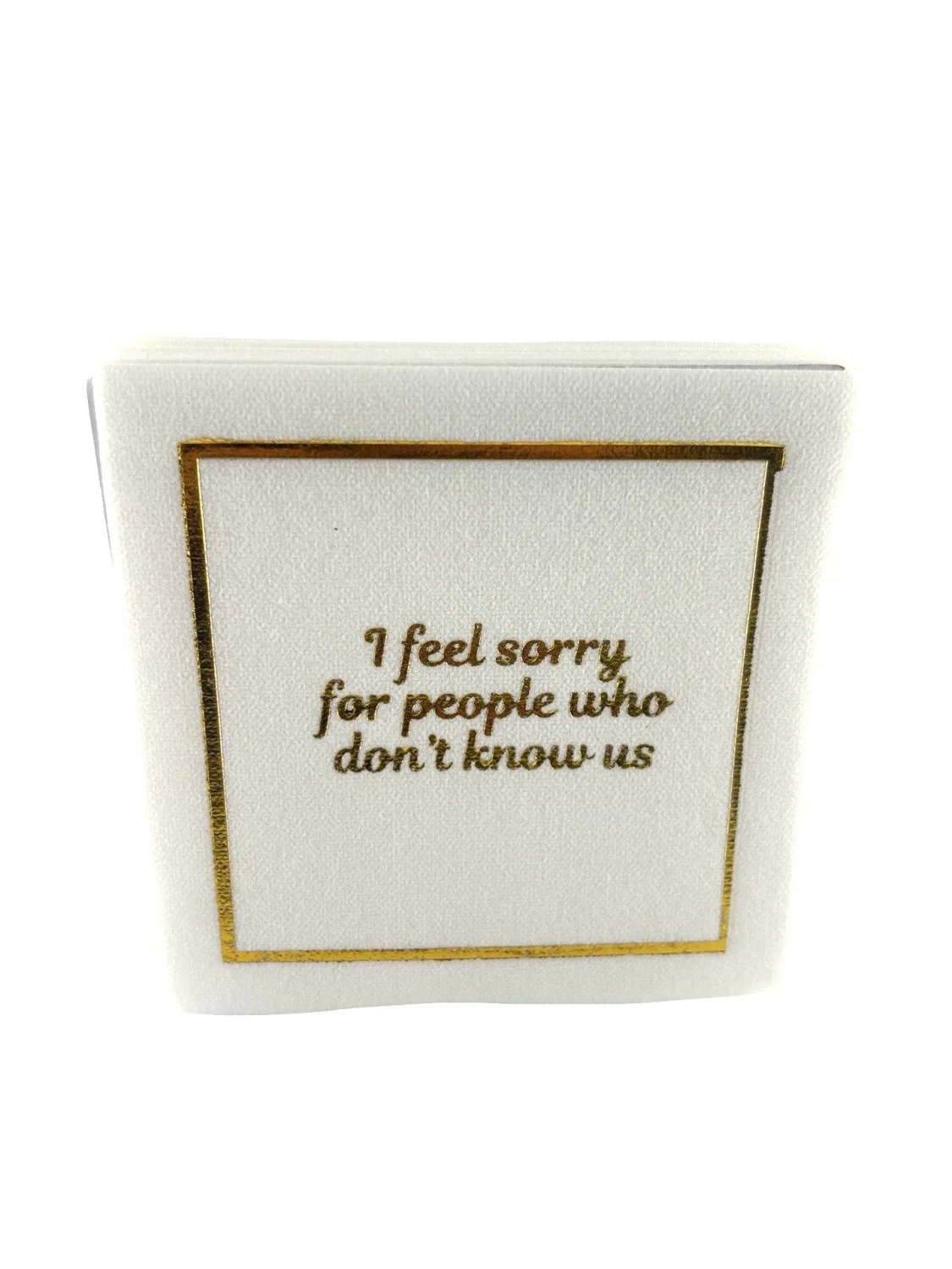 Linen-Feel Cocktail Napkins, Feel Sorry - 4