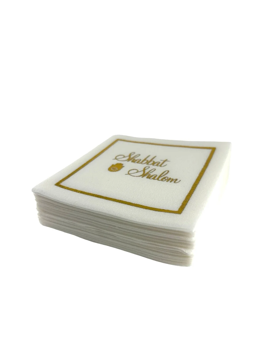 Linen-Feel Cocktail Napkins, Shabbat Shalom - 4