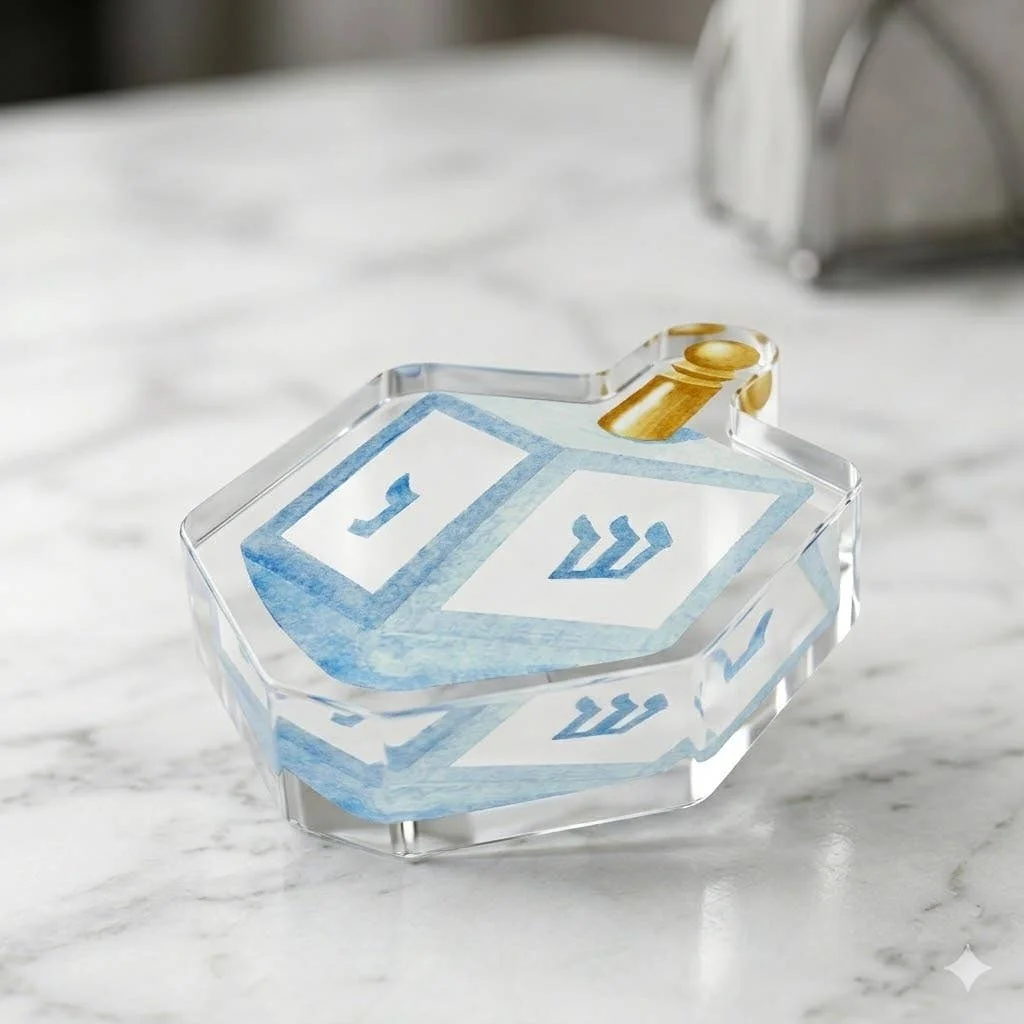 Acrylic Napkin Weight, Dreidel - 2