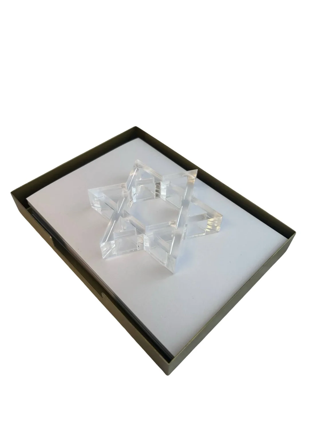 Acrylic Napkin Weight, Clear Star of David - 3