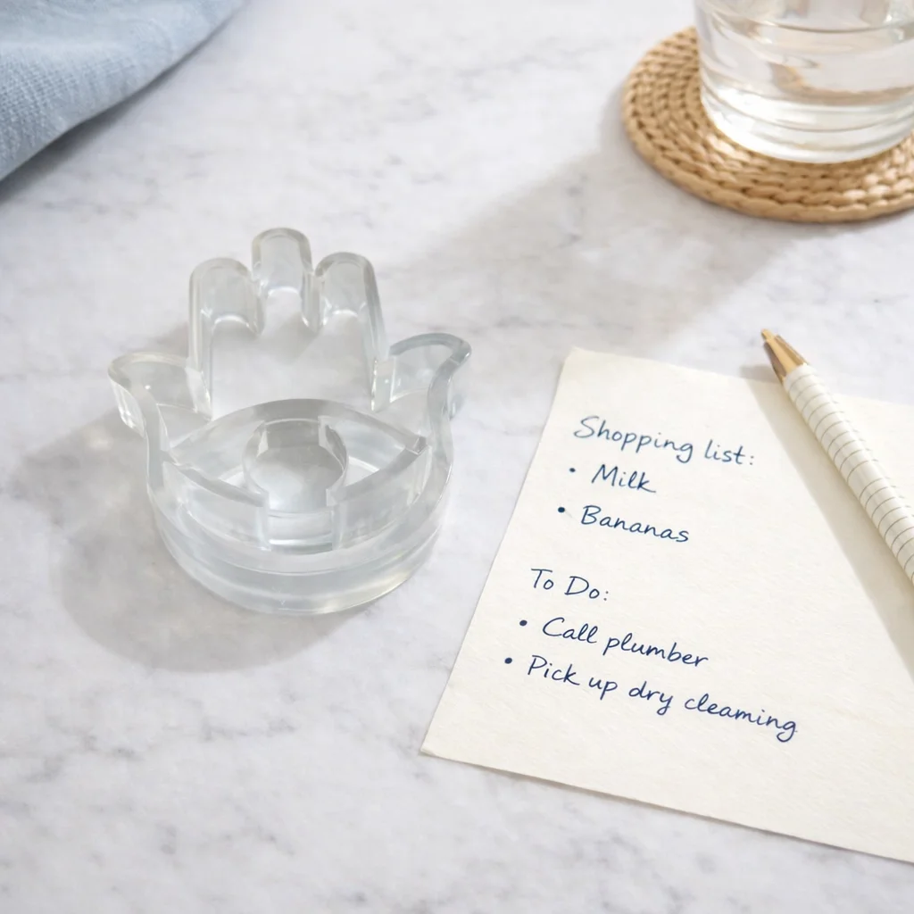 Acrylic Napkin Weight, Clear Hamsa