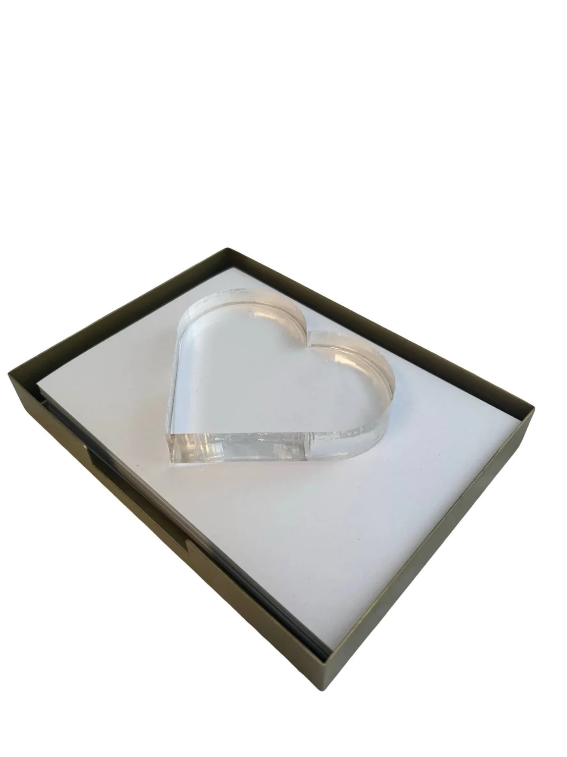 Acrylic Napkin Weight, Clear Heart - 2