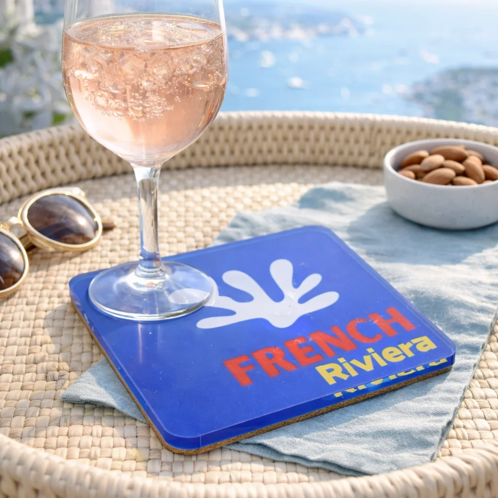 Acrylic Bon Voyage Coaster, French Riviera - 3