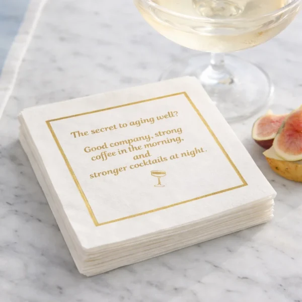 Linen-Feel Cocktail Napkins, Secret to Aging