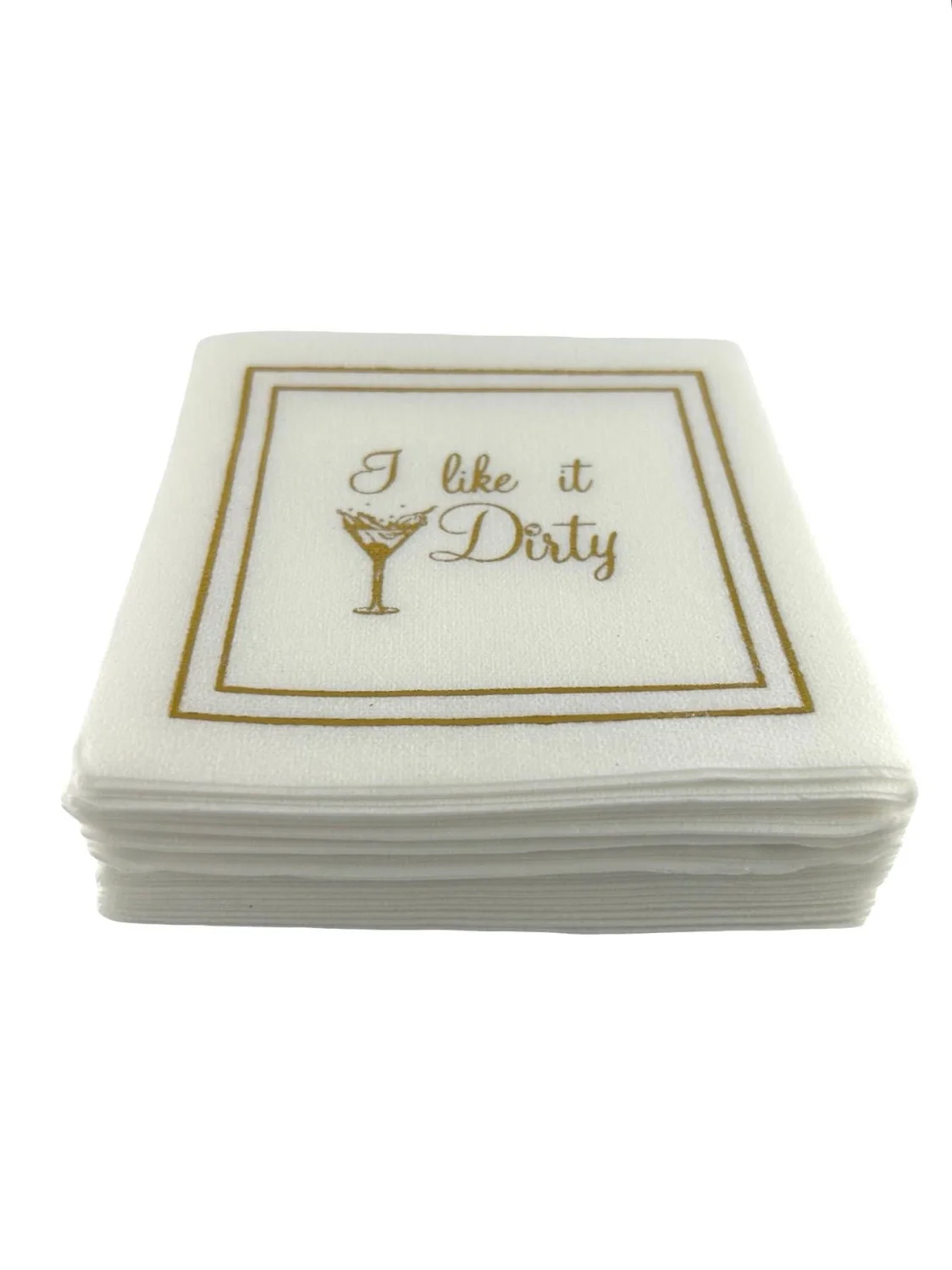Linen-Feel Cocktail Napkins, Dirty - 5
