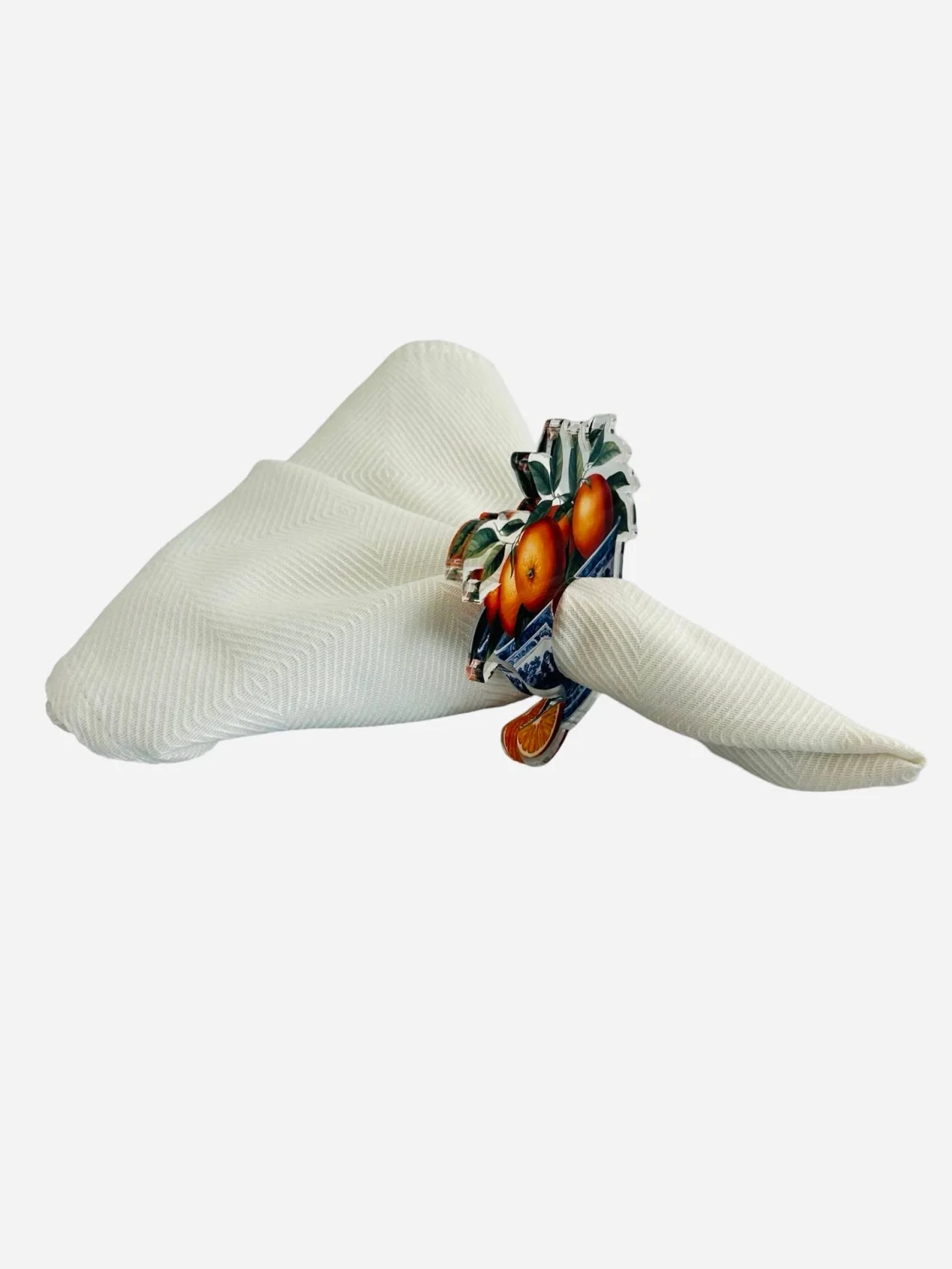 Acrylic Napkin Ring, Mandarin Set of 4 - 5