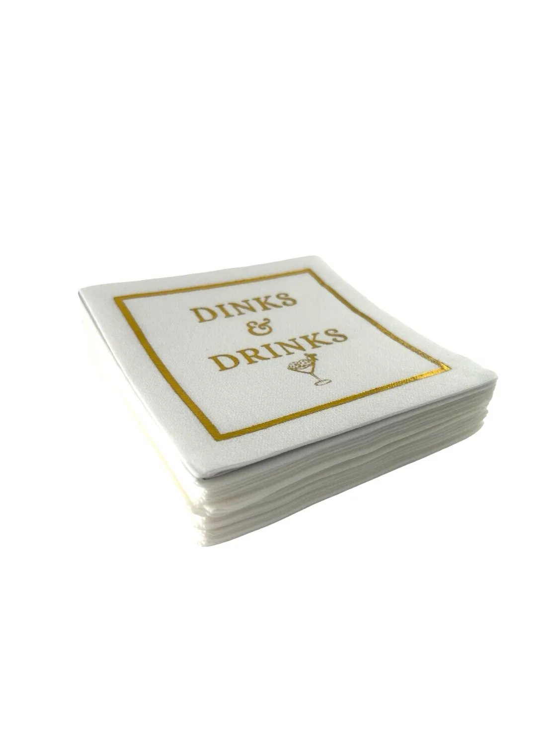 Linen-Feel Cocktail Napkins, Dinks & Drinks - 6