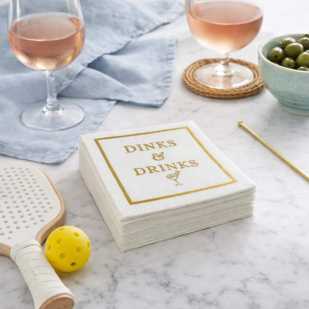 Linen-Feel Cocktail Napkins, Dinks & Drinks