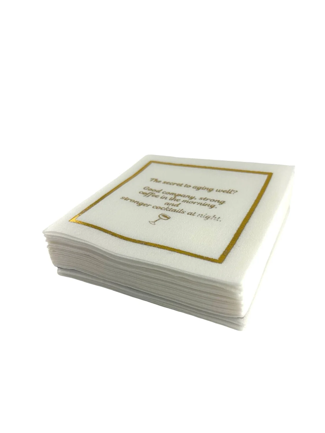 Linen-Feel Cocktail Napkins, Secret to Aging - 6