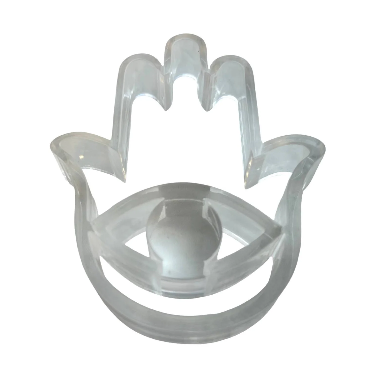 Acrylic Napkin Weight, Clear Hamsa - 3